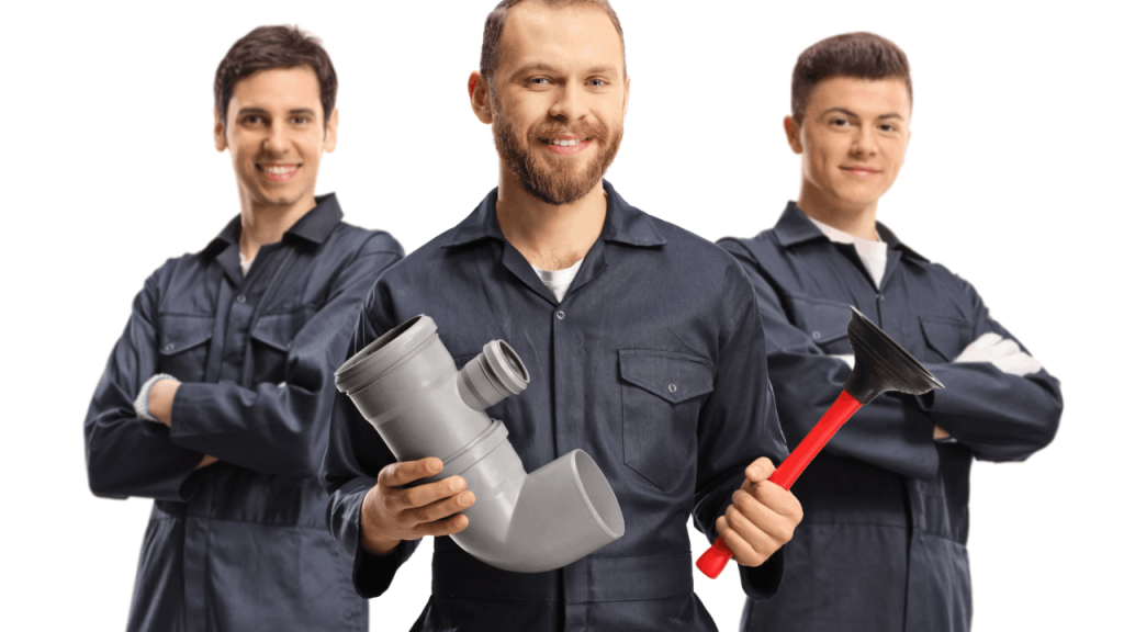 Professional plumber leads team ready to provide emergency plumbing services